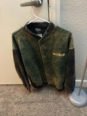 Vintage 90s English Bay Canada Whistler Fleece Varsity Bomber Jacket
